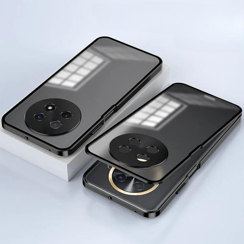 Для OPPO A5 Pro ультратонкий алюминиевый сплав металлический каркас бампер + закаленное стекло задняя крышка телефона для OPPO A5pro противоударный чехол