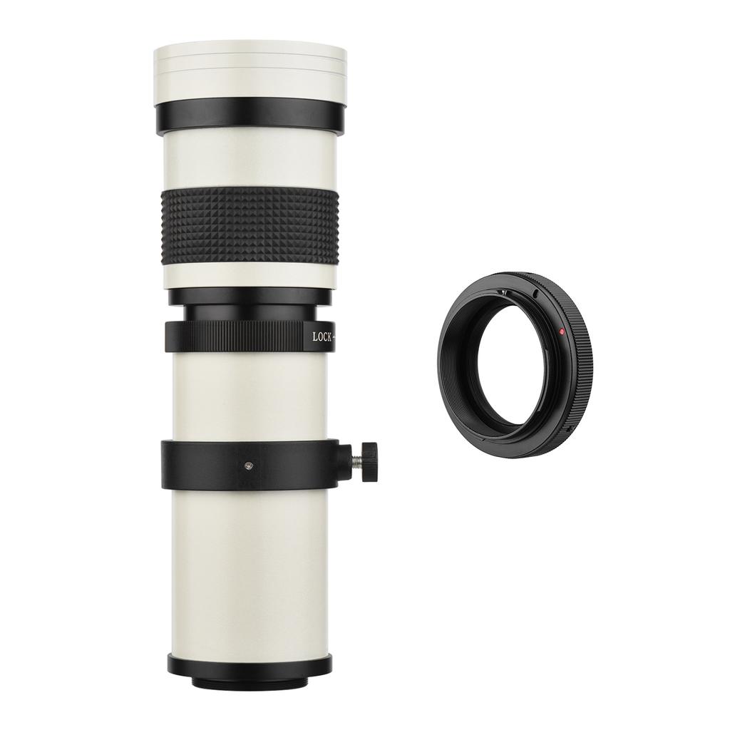 Супертелеобъектив с зумом для камеры MF F/8,3–16 420–800 мм, Т-образное крепление с переходным кольцом, универсальный 1/4