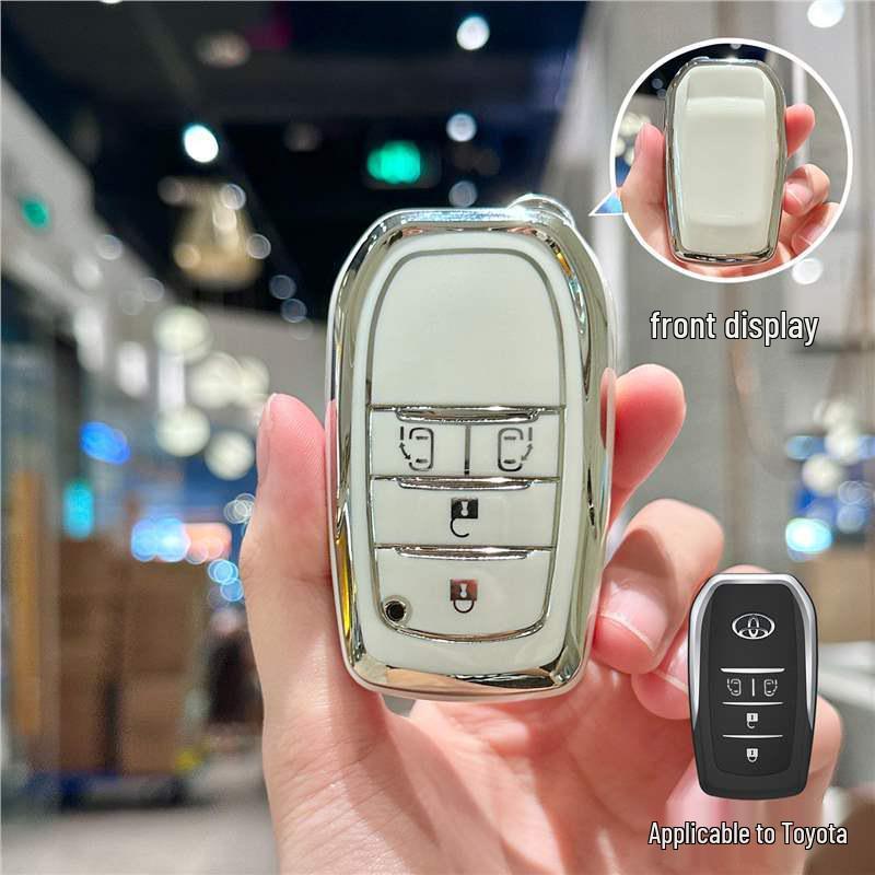 Silver Edge Key Case for Toyota Models: Corolla, RAV4, Camry, Vios, Highlander