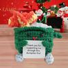 2Pcs Positive Crochet Flame Dumpster with Encouraging Card Emotional Support Handmade Knitting Trash Can Doll Decoration Ornament
