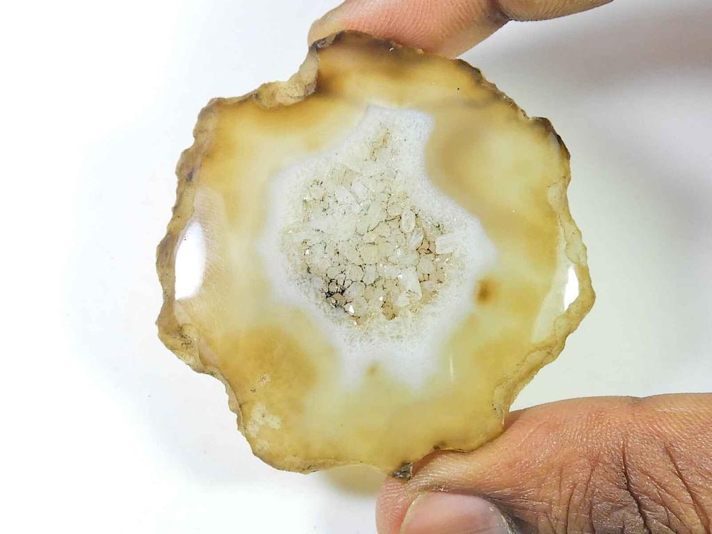 51X51MM Natural Solar Druzy Agate Slice Round Cabochon Loose Gemstone 118Cts SK-1818