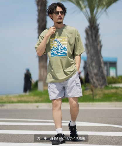 IMPROMES Casual SIDEWAYSTANCE Men's Wave Short Sleeve T-Shirt, White