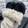 Fur Women Cotton Slippers Short Plush Suede Flats Designer Casual Shoes 2025 Trend Walking Warm Cozy Winter Snow Botas De Mujer