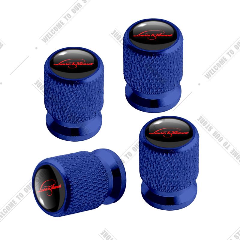 Car CNC Aluminum L&K Emblem For Skoda Laurin & Klement Superb Yeti Octavia Kodiaq Rapid 4pcs Tire Valve Air Port Stem Cover Caps