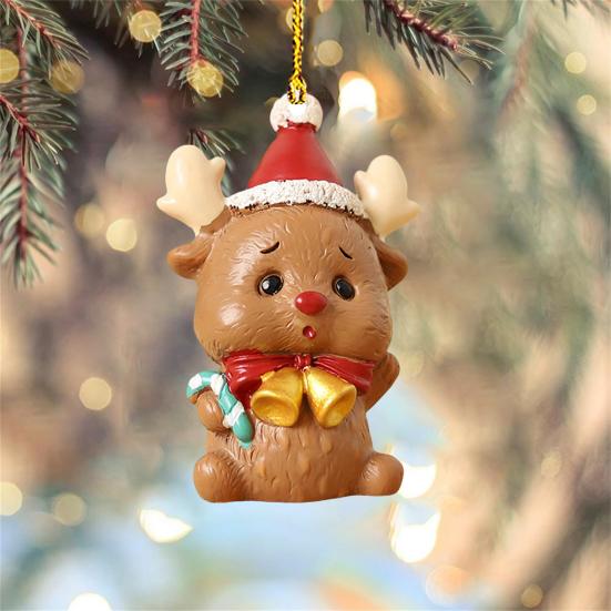 Christmas Tree Pendant Vibrant Long-lasting Cute Animal Elephant Design Colors Acrylic Hanging Decoration