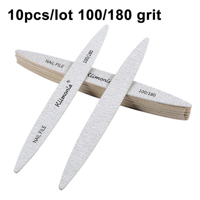 10 шт./лот, деревянная пилочка для ногтей 100/180/240, наждачная доска, овальный лак для ногтей, профессиональные инструменты для красоты, буферные пилочки, маникюрные инструменты