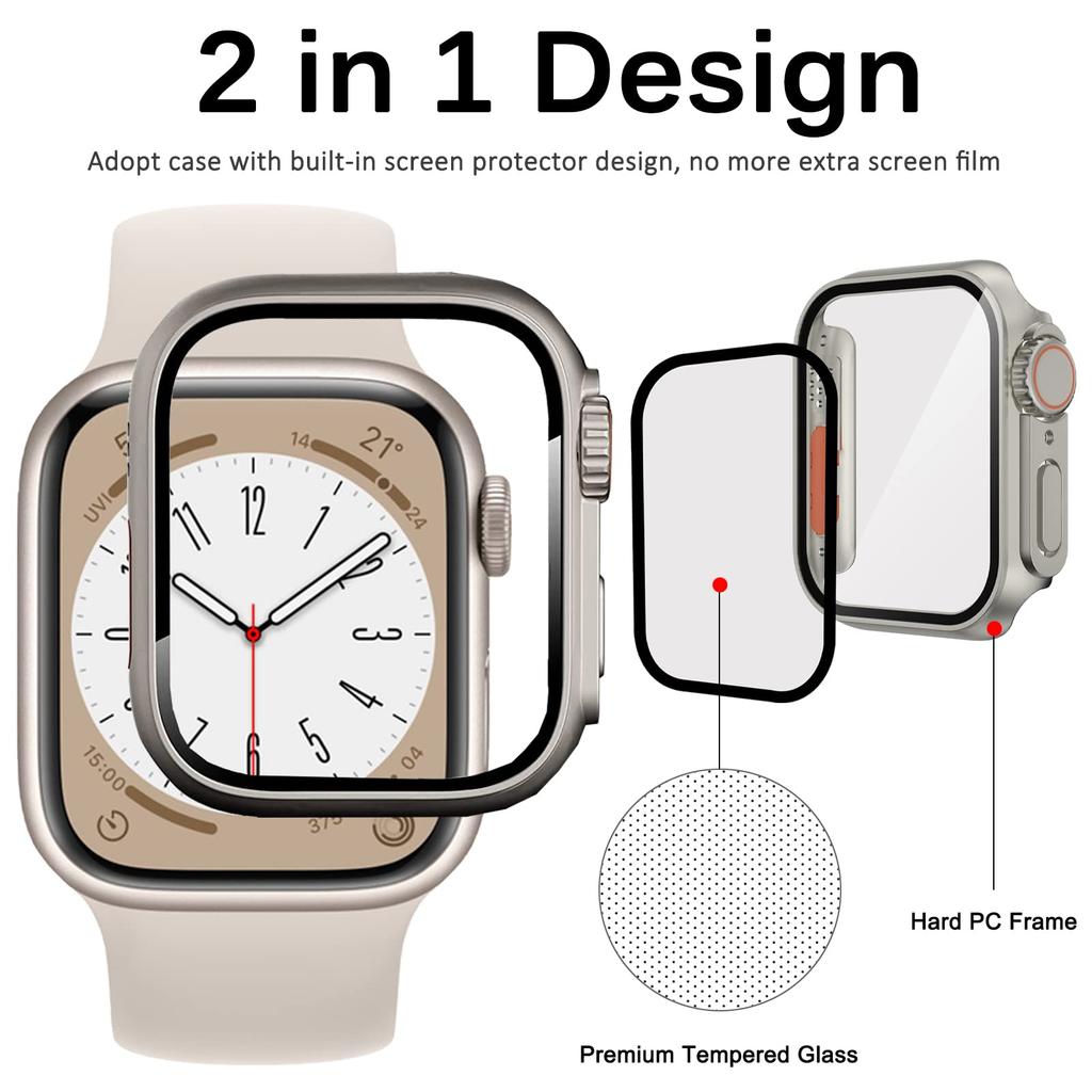 Glass+Case For Apple Watch Series 10 46mm 42mm Screen Protector Cover Change To Ultra Bumper Case Full Cover iWatch S10 42 46 mm