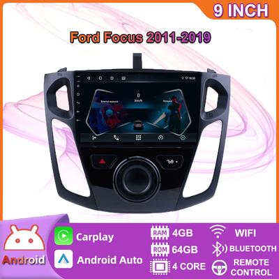 Автомобильный мультимедийный плеер Android 2 Din для Ford Focus 2011-2019, головное устройство, стерео Carplay, GPS-навигация, BT, WIFI, 4 + 64 ГБ