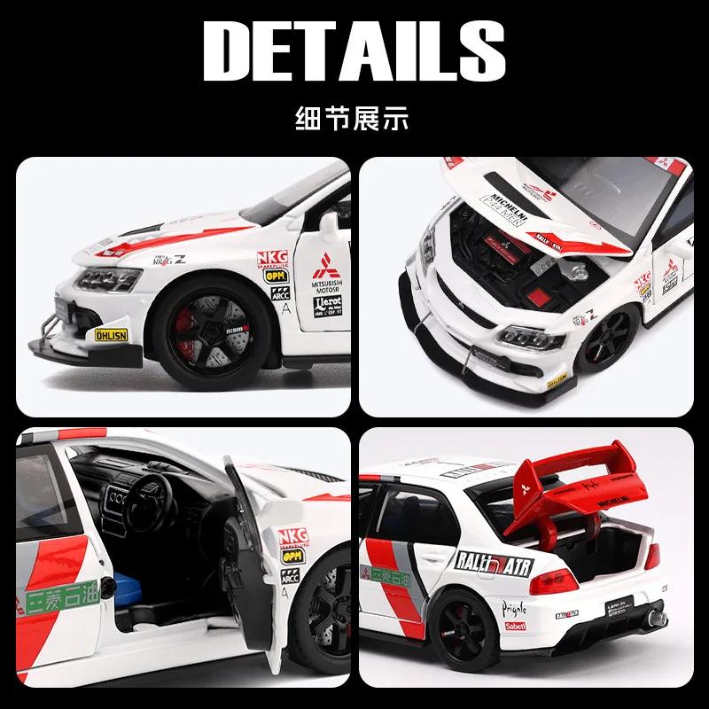 JDM 1:32 Mitsubishi Lancer Evolution EVO Petroleum Version Alloy Die Casting Model Sound & Light Toys Adult Gifts For Boyfriend