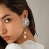 Retro Petal Earrings Studs Trendy Ginkgo Leaf Hollow Earrings Flower Long Hanging Earrings  Party