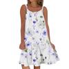 Женское модное летнее пляжное повседневное милое платье на бретельках без рукавов с принтом
