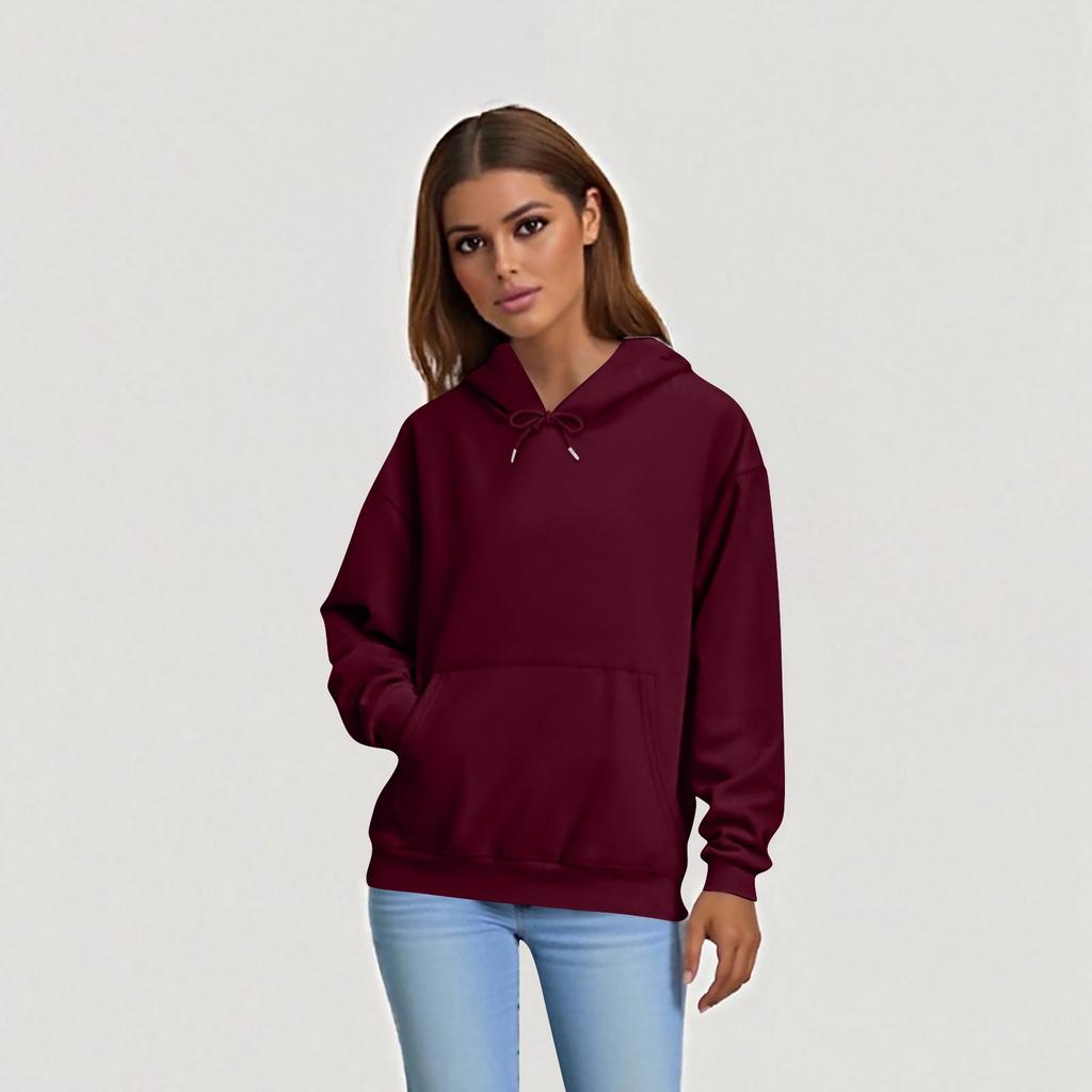 Женская Мода Повседневная Толстовка Длинный Рукав Однотонный Топ