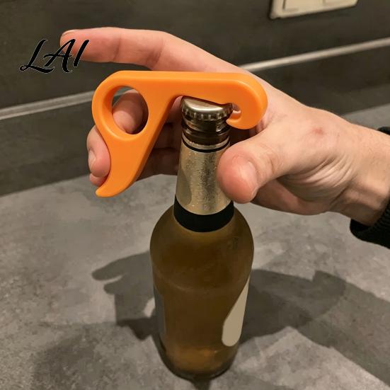 Stylish Beverage Opener 3D Printed Bottle Opener Compact Portable Beer One-Handed Soda Cap Remover Simple for Parties Ergonomic Jar Lid Remover