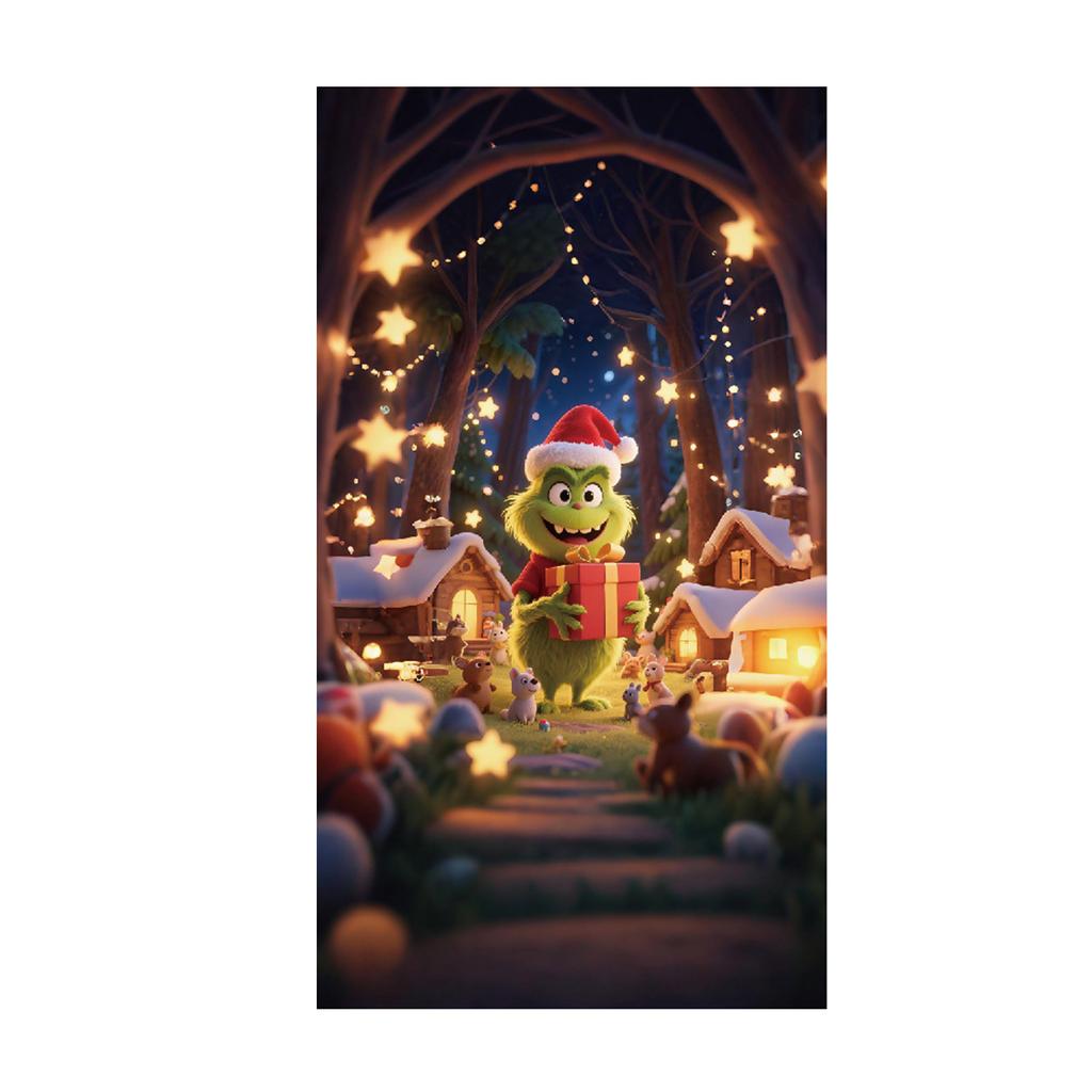 Christmas Door Curtain Background Door Decoration