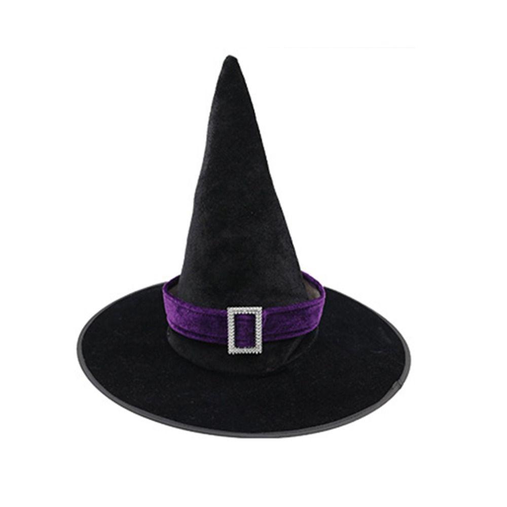 Угол изгиба Шляпа на Хэллоуин Позолоченная Шапка дьявола Панк Хэллоуин Шляпа ведьмы волшебника Ночной клуб