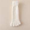 1 Pair Coral Fleece Toe Socks Winter Thick Warm Five Finger Split-Toe Floor Socks Plush Sleep Socks Non-Slip Mid-Calf Socks for Home