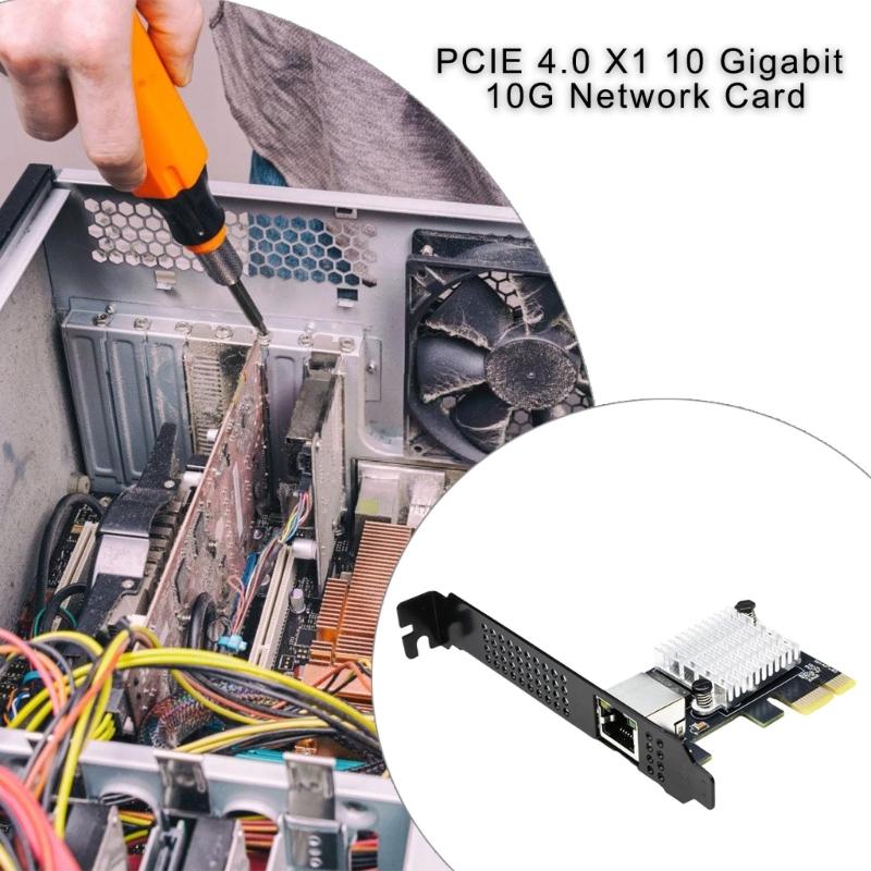 PCIe4.0 X1 10Gbps Ethernet Card Optimized For Gaming NAS Servers Using Advanced 8127 Controller Chip