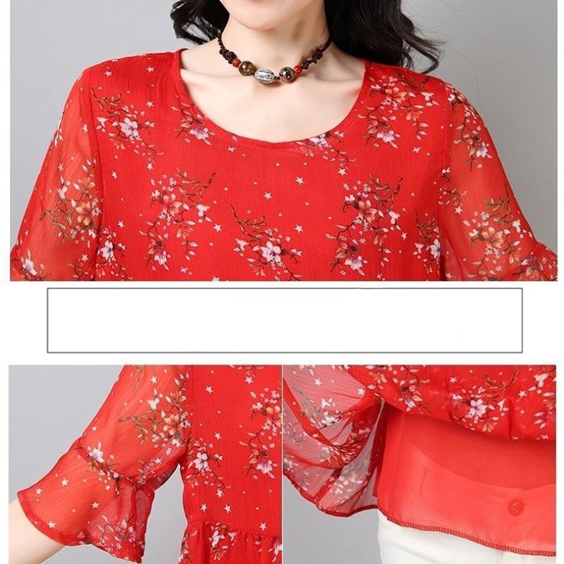 Элегантная модная шифоновая рубашка с длинными рукавами и рюшами на весну и лето, женский темпераментный пуловер с дикой блузкой