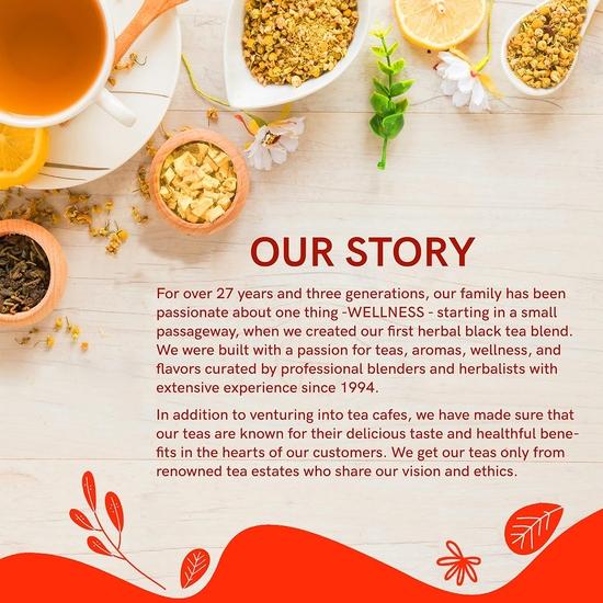 Чай выдержки TEACURRY (100г россыпью) + Заварник - помогает поддерживать естественный молодой вид | с натуральными чайными листьями | Для мужчин и женщин