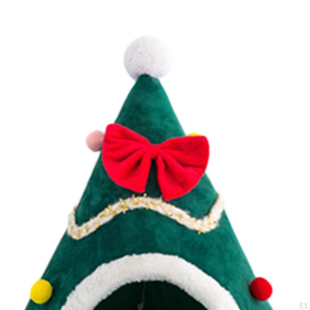 Рождественская кошачья кровать для домашних кошек Уютная будка Пещера Убежище Теплая Милая