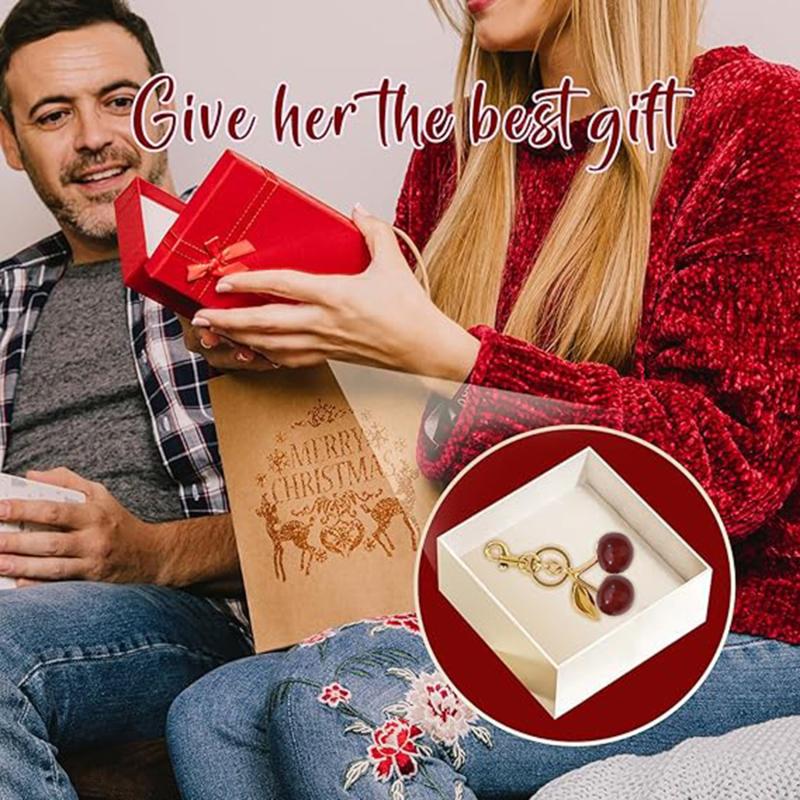 Модный брелок с красными вишнями, летние фрукты, вишня, кулон, брелок для женщин, мужчин, сумка, аксессуары