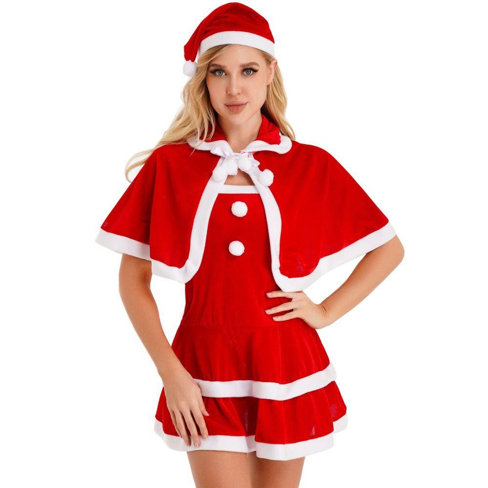 Косплей Шапка Санты Рождественский Наряд Золотой Бархат Рождественский Костюм для Выступлений Ночной Клуб Бар