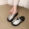 Модные пустяковые туфли на платформе с завышенным носком, Мэри Джейн, полушлепанцы, женские, лето 2025, новые, повседневные, модные, для выхода в свет, шлепанцы