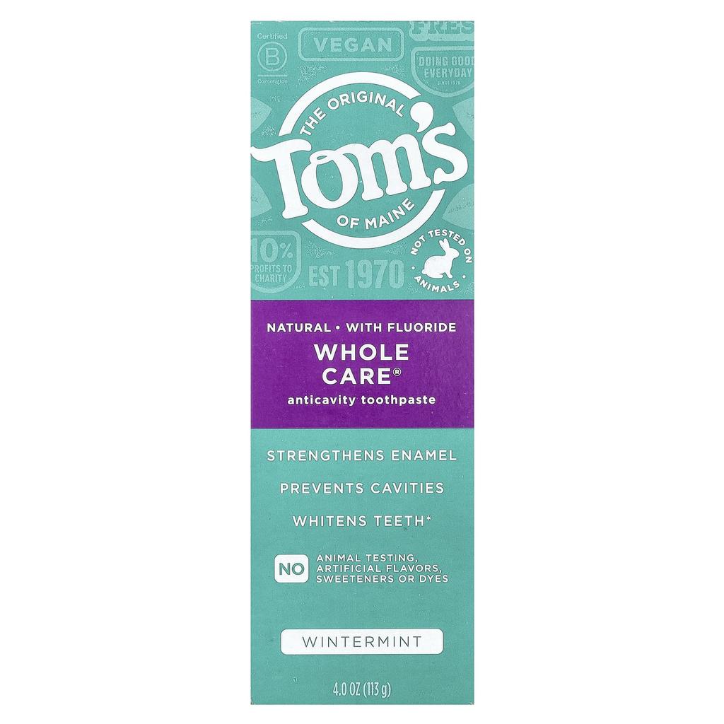 Tom's of Maine Whole Care®, Фторидная зубная паста против кариеса, Зимняя мята, 4 унции (113 г)