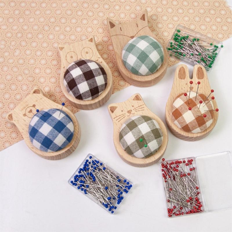 Подушечка для игольниц в форме ежика, швейный набор со 100 яркими швейными булавками для рукоделия и пошива одежды