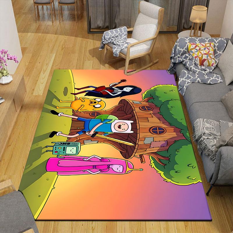 1Pc Adventure Time Friendship Rug, Office Carpet Indoor Outdoor Doormat, Non-Slip, Comfortable, Living, Christmas Halloween,  Xmas Gift S1683