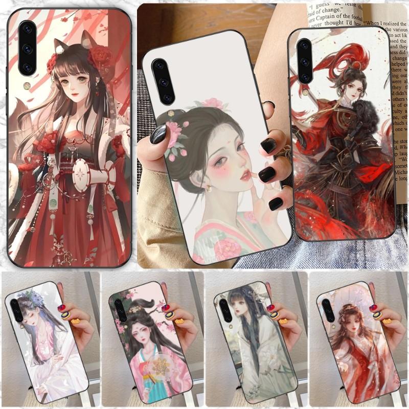 Ancient Beauty Phone Case For Samsung A91 A81 A73 A72 A71 A30S A20 A12 A13 A52 A53 4G 5G Soft Black Phone Cover
