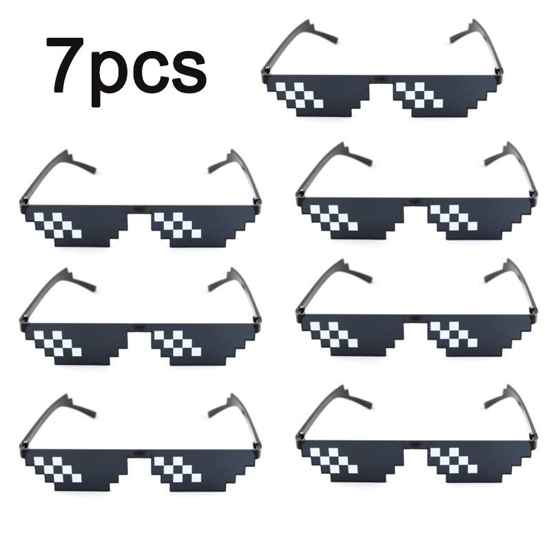 Mosaic Sunglasses Cool Party Vintage Shades Eyewear For Men Pixelated Sunglasses Funny Women Glasses