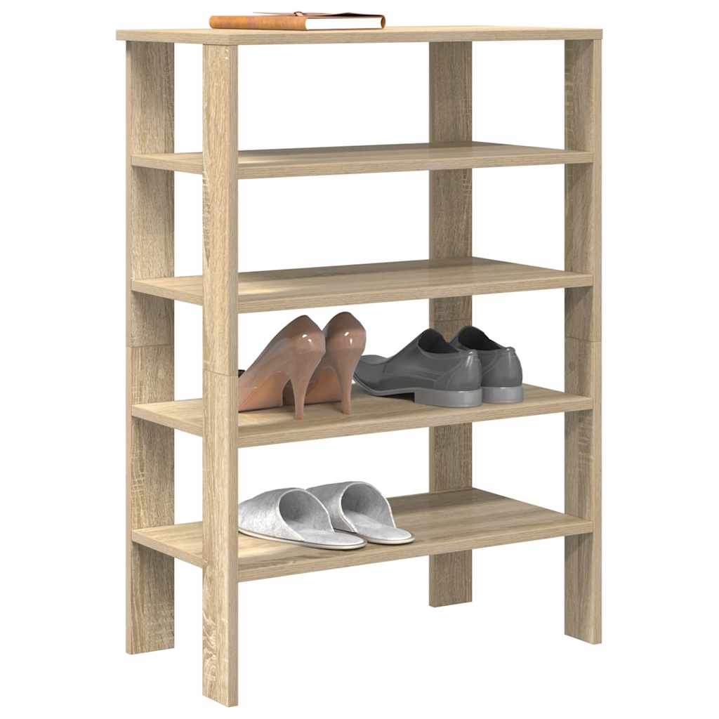 Shoe Rack in Sonoma Oak Finish 61 x 32 x 87.5 cm Engineered Wood