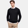 Tommy Hilfiger Однотонный свитер с круглым вырезом Мужской свитер Черный 78B9263-012