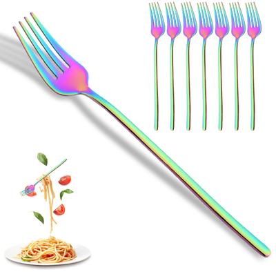 18/10 нержавеющая сталь 8 шт./комплект радужных столовых вилок набор столовых приборов столовые приборы столовые вилки столовые приборы ресторан кухонные столовые приборы