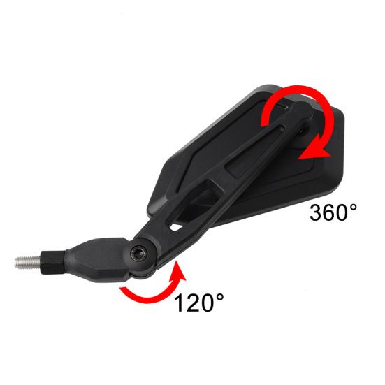 1Pair Rear View Mirrors Universal High Strength Plastic Auxiliary Side Mirrors for Motorcycle
