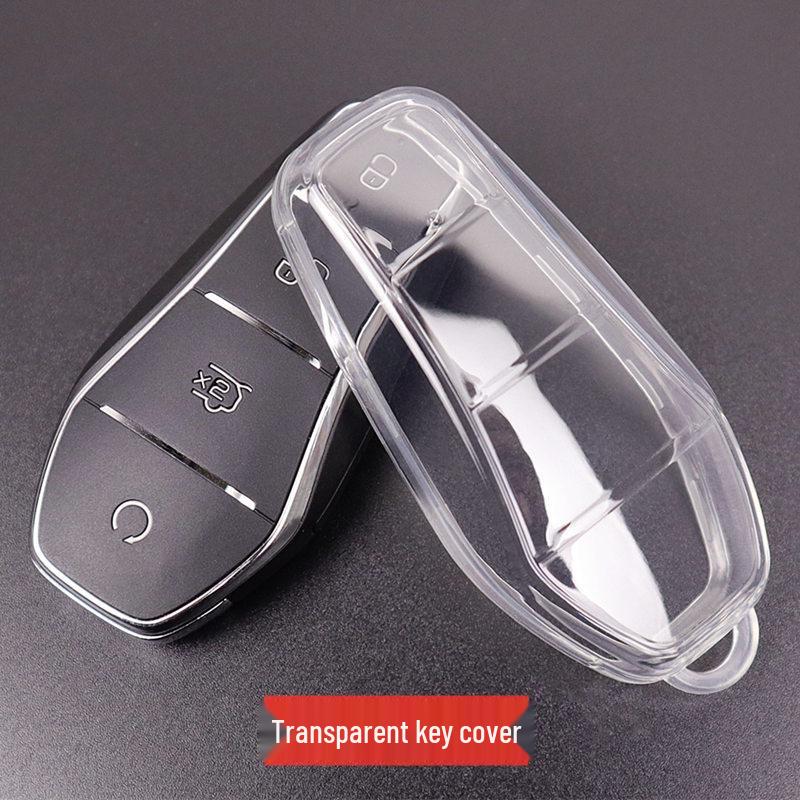 BYD Qin Plus DMI TPU Key Case: Fully Enclosed, Transparent, Drop-Proof Cover for Men