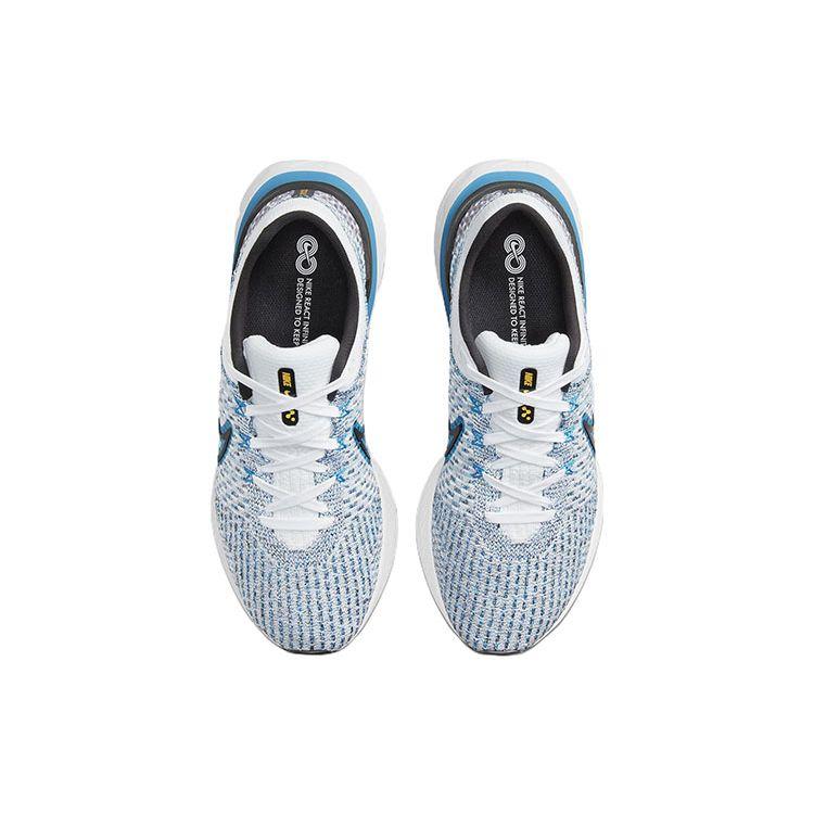 Nike React Infinity Run Flyknit 3 White Blue Orbit Мужские кроссовки хлор-синий черный DH5392-102