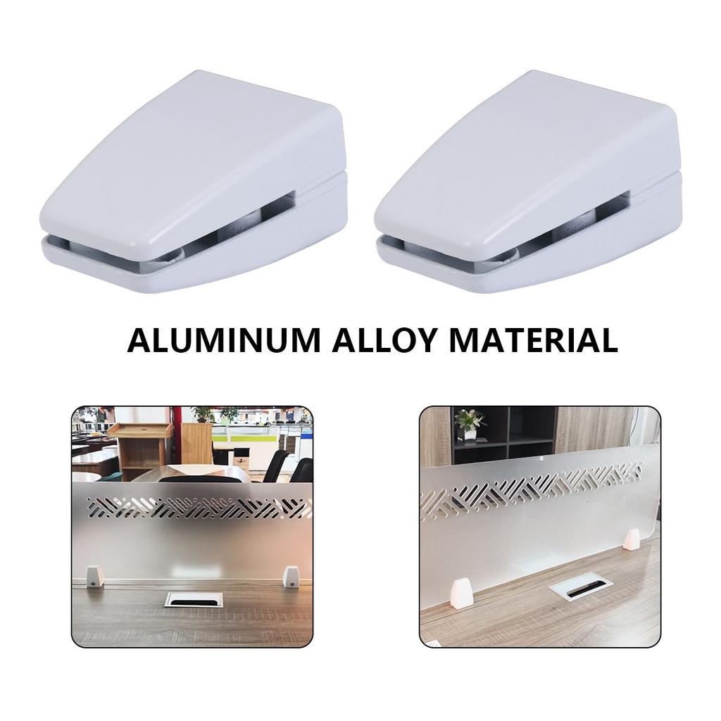 6Pcs Aluminum Alloy Desktop Privacy Panel Screen Clip Adjustable Glass Board Bracket for 2-15Mm Thick Glass Wood Divider