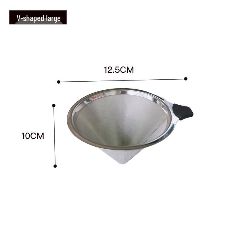 Двухслойная воронка-фильтр для кофе пуровер из нержавеющей стали - Безбумажная капельная