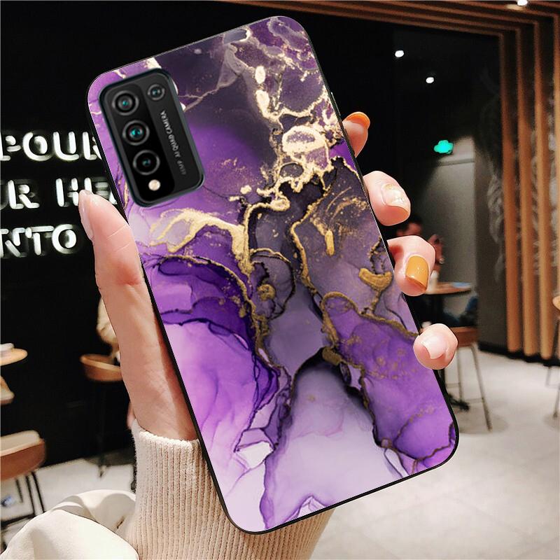 Зеленый, синий, фиолетовый мраморный чехол для телефона для Huawei Honor 50 10X Lite 20 7A 7C 8X 9X Pro 9A 8A 8S 9S 10i 20S 20lite 7X 10 lite