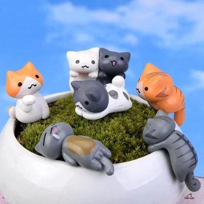 6 шт./набор забавный Neko Atsume Meow Mochi Dango Cat цветочный горшок микропейзаж мини кукла