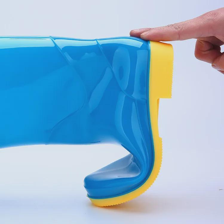 Adult Velvet-Lined Non-Slip Waterproof High-Top Kitchen Rain Boots - PVC Ladies' Work Shoes