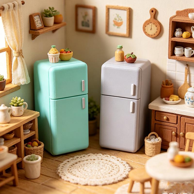 Миниатюрный кукольный домик, кухонный холодильник, украшение, игрушка