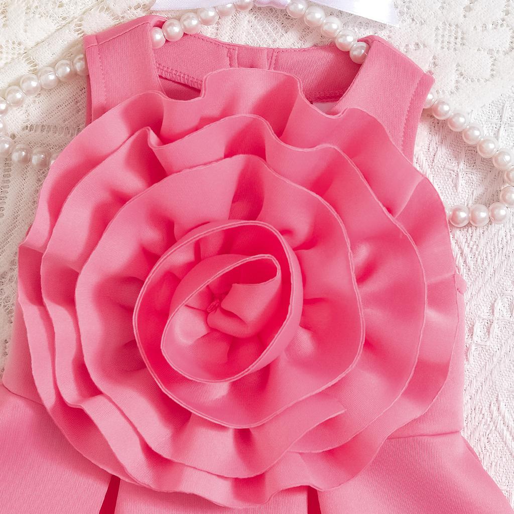 Детское платье принцессы, летнее, для девочек, милое, без рукавов, свободное, с цветочным принтом и оборками