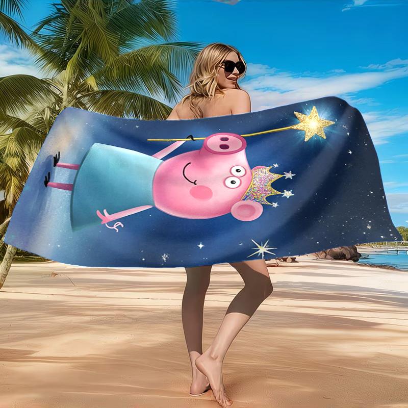 Dance Party With Peppa Beach Towel, Quick-drying, Easy to Care for, Suitable for Both Fitness and Beach Vacations,Sports Essential