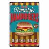 Hamburger Metal Tin Sign Plaque Vintage Burgers and Fries Metal Plate Poster Kitchen Restaurant Shop Wall Decor