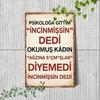 Винтажная турецкая металлическая табличка: PSIKOLOGA GITIM, Ржавая Железная Табличка 8x12, 2D Настенное Искусство для Гостиной