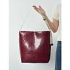 Сумка-ведро из высококачественной масляно-вощеной кожи для поездок на работу, женская осенне-зимняя сумка-тоут большого объема, бордовая сумка-мессенджер