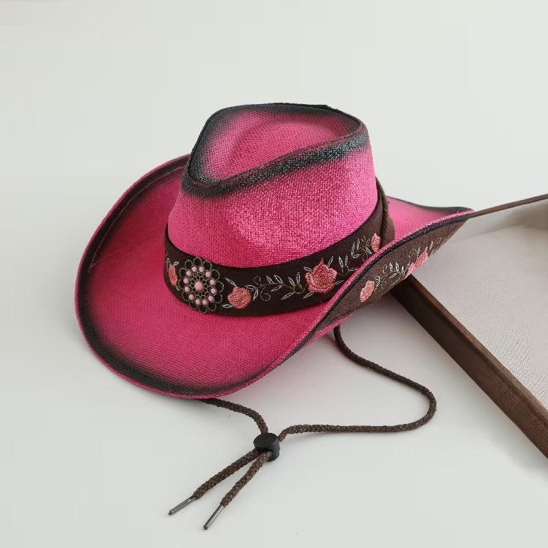 New Embroidery Accessories Straw Cowboy Hat For Women And Men – Western Sun Hat For Country Concert Rodeo And Cowgirl Outfit